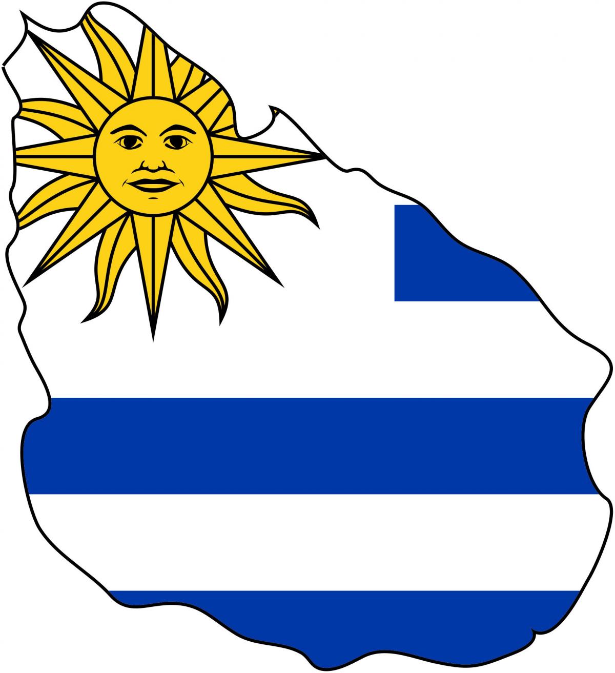Bản đồ của Uruguay cờ