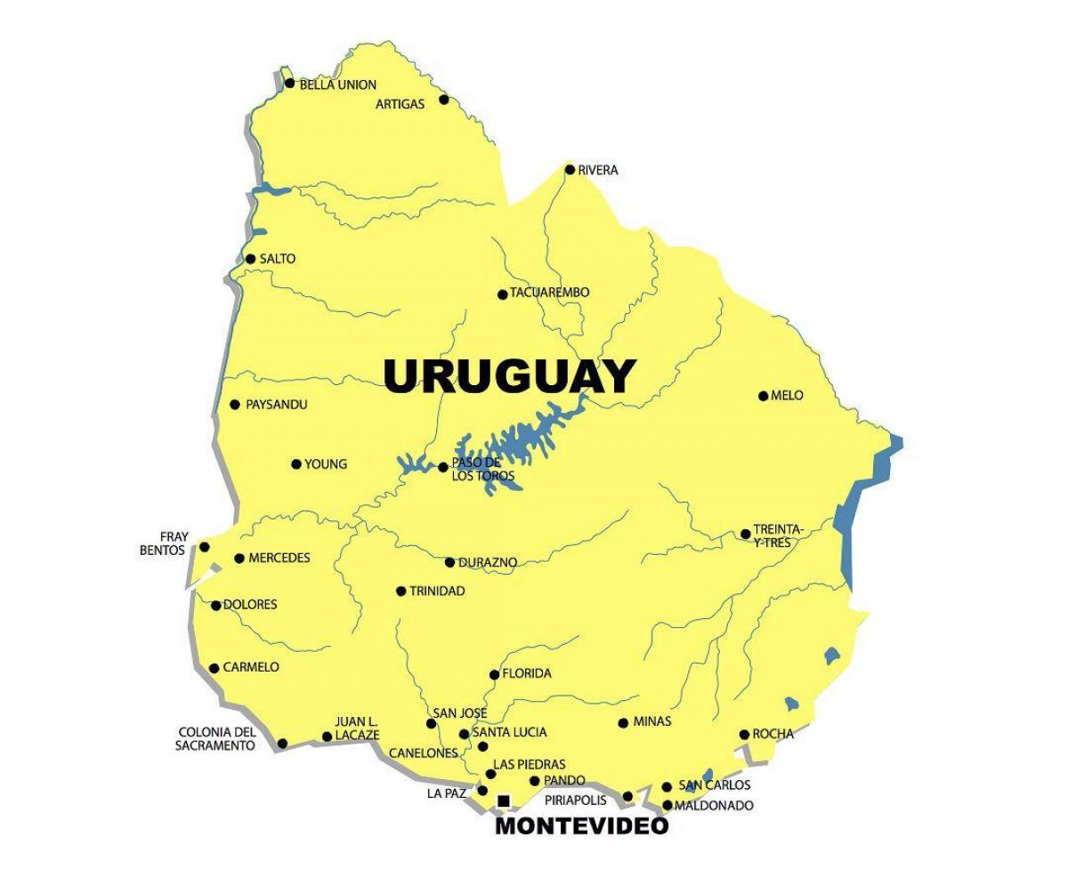 Bản đồ của Uruguay sông