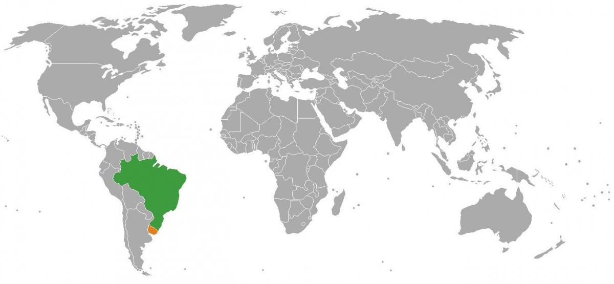 Uruguay vị trí trên bản đồ thế giới