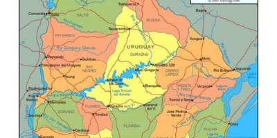 Bản đồ của Uruguay chính trị