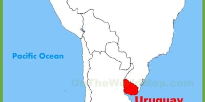 Bản đồ của Uruguay nam mỹ